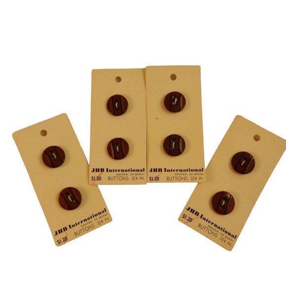 Vintage Lot of 24 Shank 2 & 4 Hole & Basket Weave Brown Buttons - Picture 5 of 12